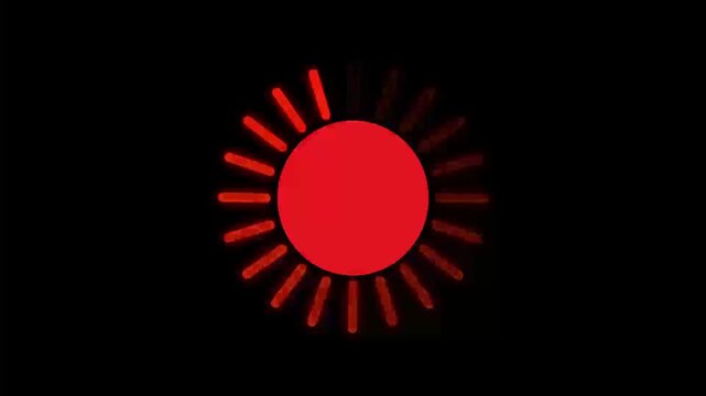 Loading Circle Video with Glow. Loading Animation Icon on Transparent Background. Download Progress, Preloader Animation Web Design Template, Interface Buffering