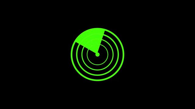 Realistic radar in searching. HUD radar display. realistic motion on black background. rs_ 1613