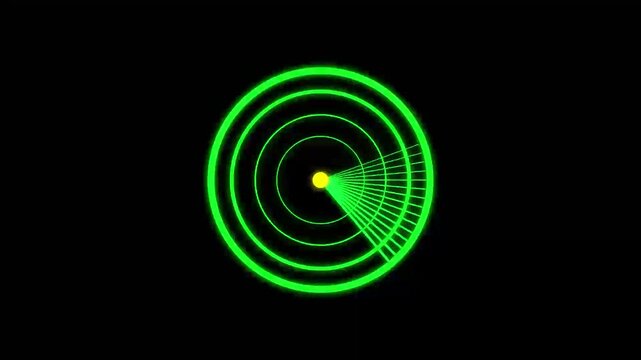 Realistic radar in searching. HUD radar display. realistic motion on black background. rs_ 1613