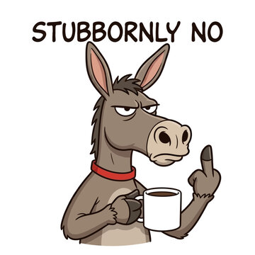 Cartoon donkey with attitude gesture.