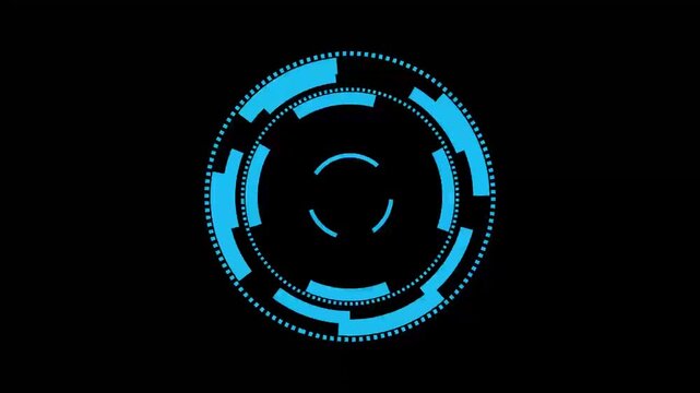 White HUD animation element on black background