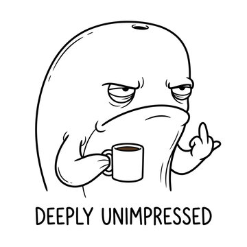 Deeply Unimpressed Cartoon Character Face.