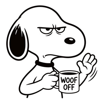 Snoopy holding a coffee mug.