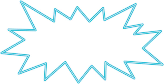 Blue comic speech bubble outline