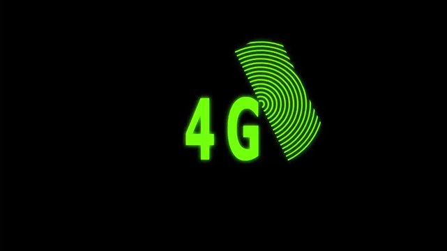 Animated 4G network icon designed in flat icon style, Technology concept icon