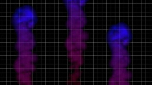 Dark black background with a subtle white square grid pattern, like graph paper or a digital wireframe overlay, minimal and abstract texture.