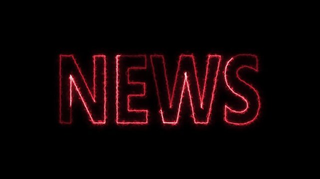 Bright news text alerts computer operators to urgent media broadcasts. Clear news text visualizes current journalism publication streams. Information communication using typographic news text.
