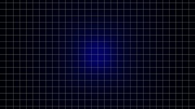 Abstract dark grid backdrop features subtle moving light effects. Seamless dark grid background provides clean layout space for corporate text. Technology presentation using abstract dark grid.
