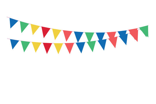  vector flags garland  for festival  , birthday party  , USA festival 