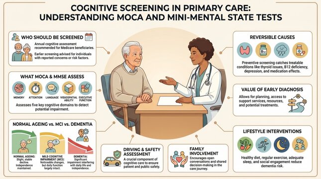 Cognitive screening MoCA primary care preventive care visual guide