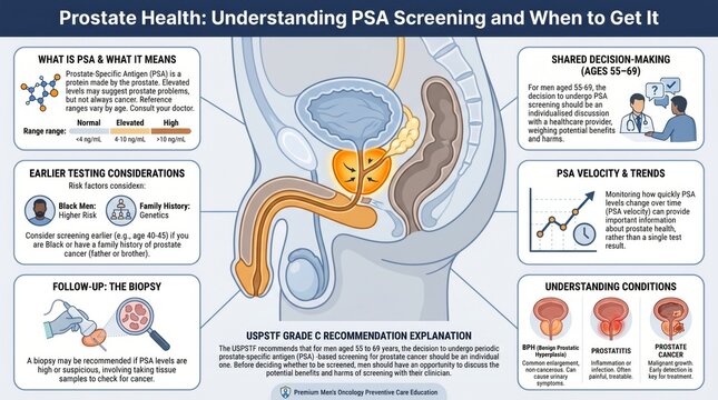 PSA prostate screening preventive care visual men's health guide