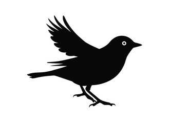Obraz premium Bird silhouette illustration with wings spread and white eye detail