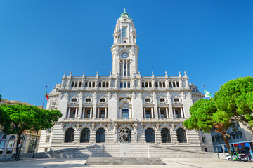 Obraz premium Main view of the Porto City Hall in Porto, Portugal