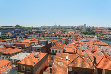 Obraz premium Aerial view of the old town of Porto, Portugal