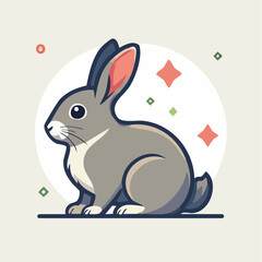 Fototapeta premium Cute cartoon rabbit illustration