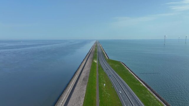 Highway across a major coastal dam in Europe