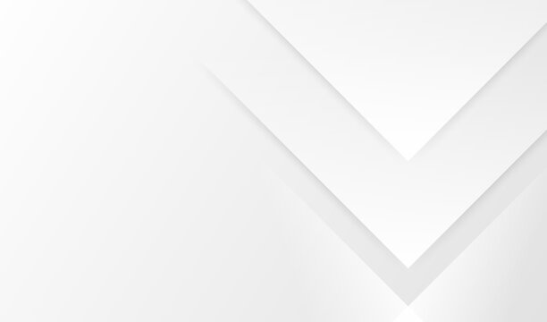 Abstract minimalist white geometric background with overlapping triangular paper layers and soft subtle shadows for corporate presentation