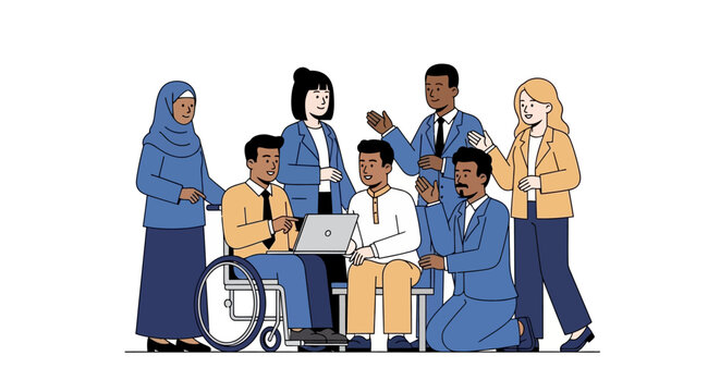 Diverse group of people together.