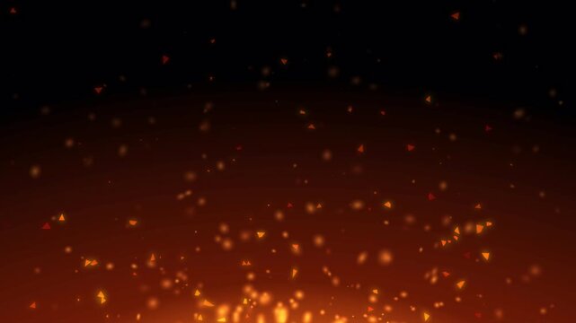 Abstract glowing ember particle animation with floating spark, luminous fragment, warm ambient light. Abstract spark particle animation with warm glowing atmosphere. Fiery ember light particle effect