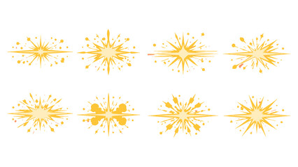 Set of yellow comic explosion starburst elements © Alan