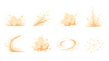 Set of orange comic explosion and splash effect elements © Alan