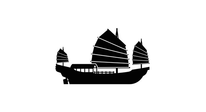 Chinese junk boat sailing vessel.