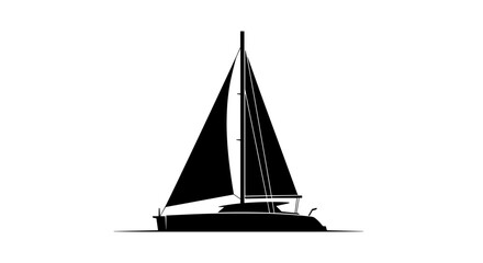 Fototapeta premium Sailboat on the water surface.