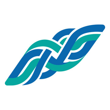 Diagonal interlocking braided stripe icon