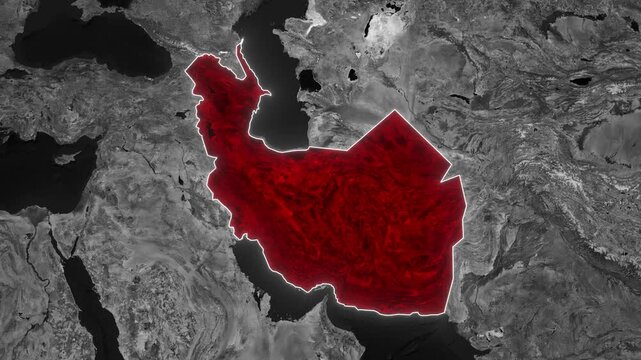 Safavid Empire Map Animation. Documentary, glowing outline, Dark map animation of the Safavid Empire. 4k.