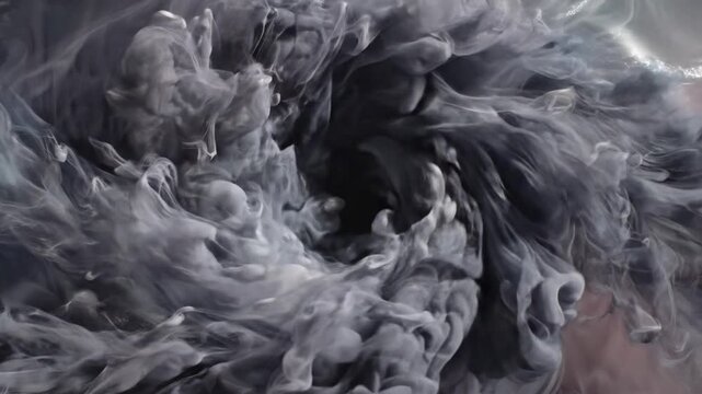 Abstract ink diffusion in water creating ethereal smokelike patterns and textures