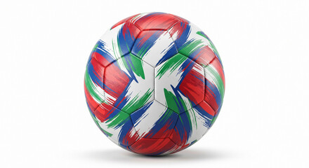 Obraz premium Soccer Ball Featuring USA and Mexico Inspired Colors Isolated on White Background