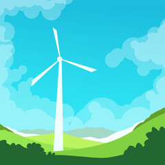 Obraz premium a green energy wind turbine in nature