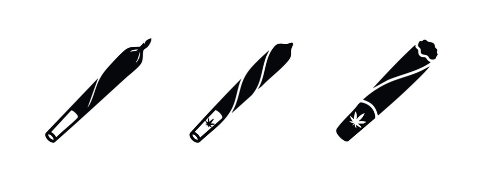 Cannabis Joint and Blunt Icons Set