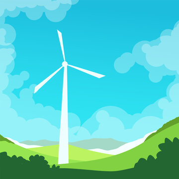 a green energy wind turbine in nature