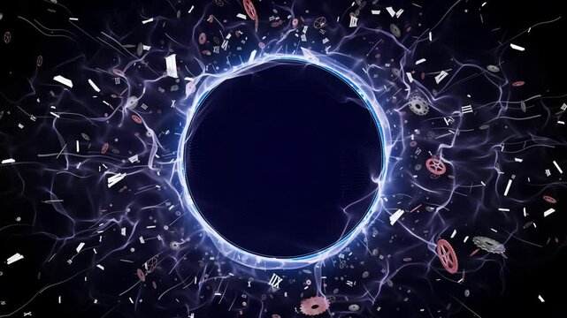 Pieces of Clock Technology Endless Animation, Background, Loop
