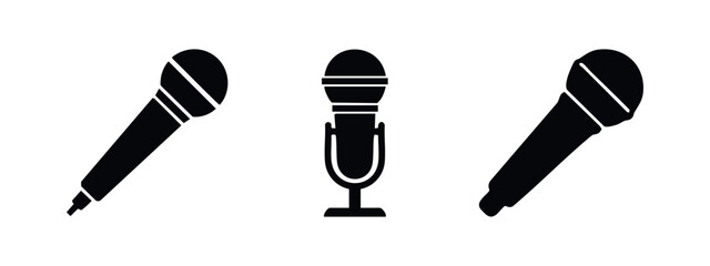 Microphone icons for audio recording and performance. © Lili