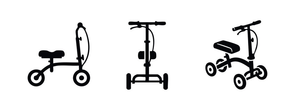 Knee scooter icons for mobility assistance and injury recovery.