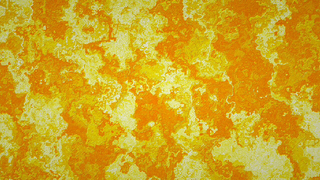 Abstract yellow orange and white turbulent marble texture with bright molten fluid patterns