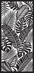 Tropical Jungle Leaves CNC Laser Cut Decorative Panel Vector Design © sayed