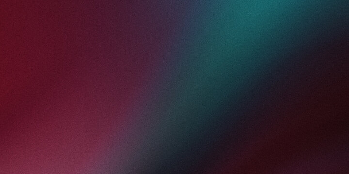 Abstract grainy gradient background with dark red and teal colors, vibrant diagonal light effect.