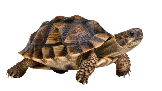 African Spurred Tortoise Reptile with Brown Shell