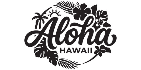 Aloha hawaii decorative vector logo design © MD ANOWAR HOSSAIN