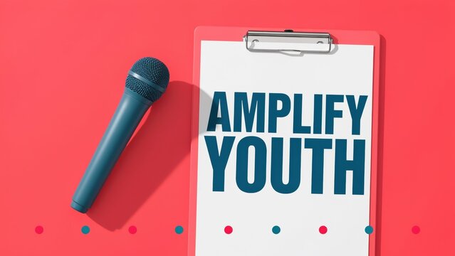 Youth advocacy group presents amplify youth message with microphone
