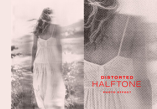 Distorted Halftone Photo Effect