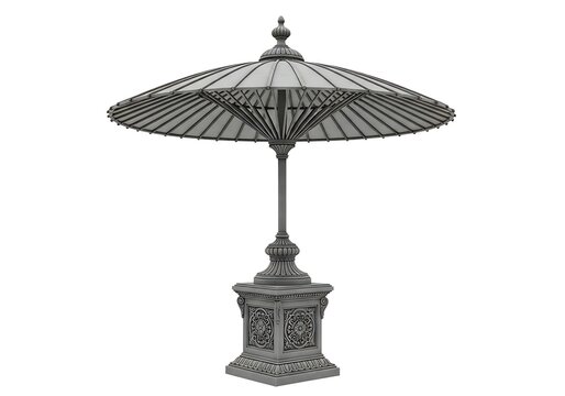 Elegant traditional metal umbrella lamp on base