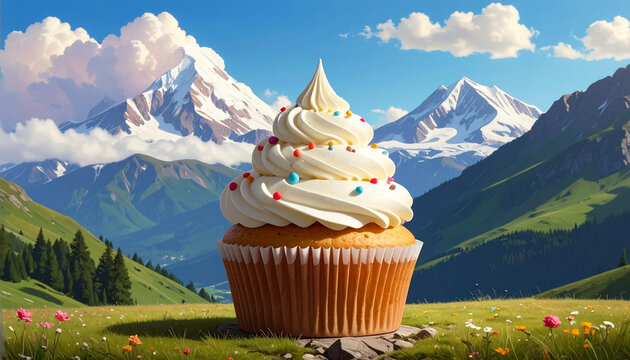 Cupcake mountain landscape