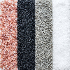 Fototapeta premium Salt varieties vertical columns