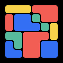 Fototapeta premium Colorful Abstract Y2K Vector Bento Grid Layout With Blob Geometric Shapes. Flat Modern Geometric Pattern With Simple Frames And Futuristic Layout Style. Modern Vector Frames For Stylish Collages.