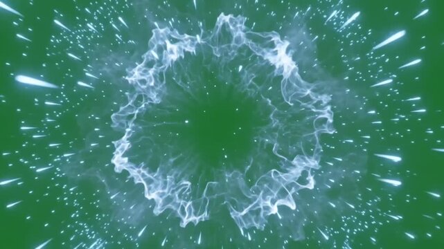 Pulsing Blue Energy Burst Element featuring circular blue energy burst expands outward Green Screen Element