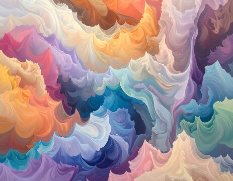 Vibrant abstract swirling cloud formations.